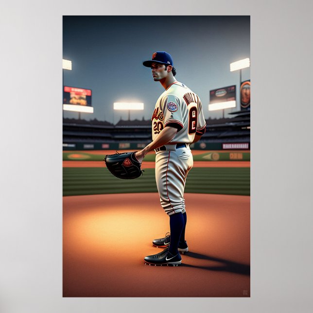 Baseball Player - Leinwand Art Print Poster (Vorne)