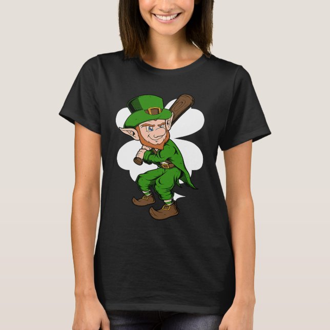 Baseball Player Leprechaun St Patrick's Day Baseba T-Shirt (Vorderseite)