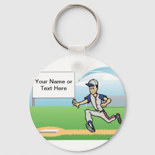 Baseball Player - Männlicher Cartoon von PrintedPe Schlüsselanhänger