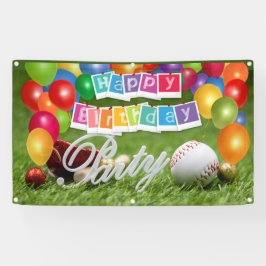 Baseball Player Party Glücklich Geburtstag mit Bal Banner