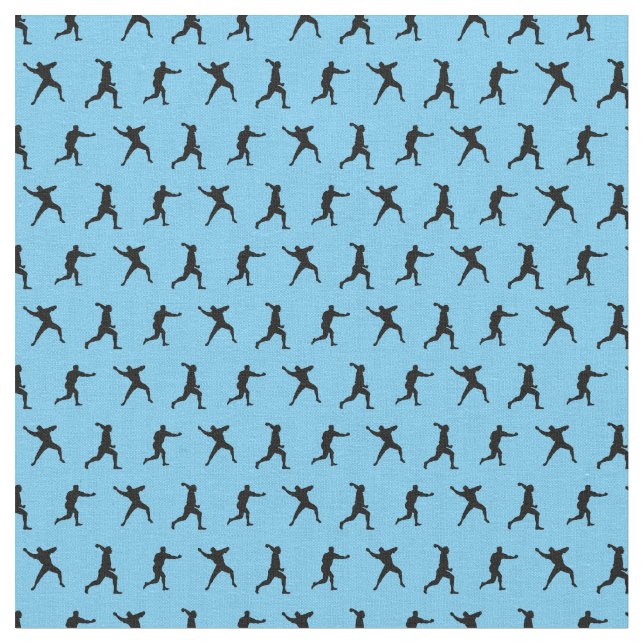 Baseball Player Silhouetten Mini CUSTOM BG FARBE Stoff (Nahaufnahme)