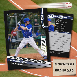 Baseball Player Trading Card Custom Blue Geschenk Telefonnummerkarte