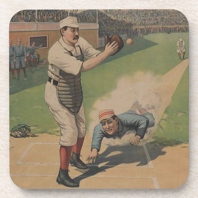 Baseball-Poster-Getränkekasten Getränkeuntersetzer (Vorderseite)