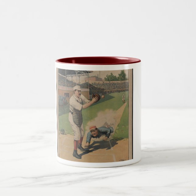 Baseball Poster Zweifarbige Tasse (Mittel)