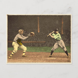 Baseball-Postkarte im Vintage-Stil Postkarte
