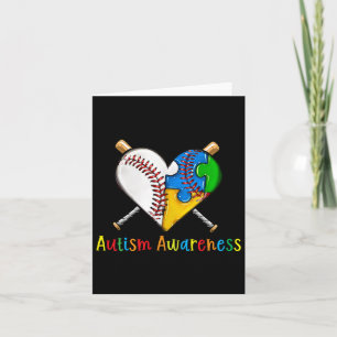 Baseball Puzzle Herz Autismus Aufklärungsmonat Spo Karte