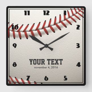 Baseball Quadratische Wanduhr