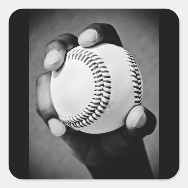 Baseball Quadratischer Aufkleber (Vorderseite)
