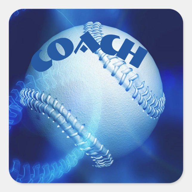Baseball  quadratischer aufkleber (Vorderseite)