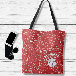 Baseball Red  Over All Print Bag Tasche