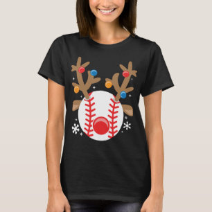 Baseball Reindeer Funny Niedlich Boy Weihnachten T-Shirt