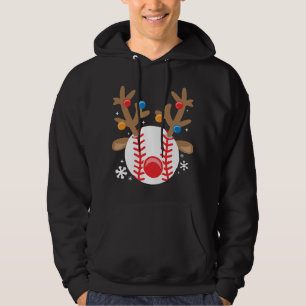 Baseball Reindeer Funny Weihnachten Hoodie