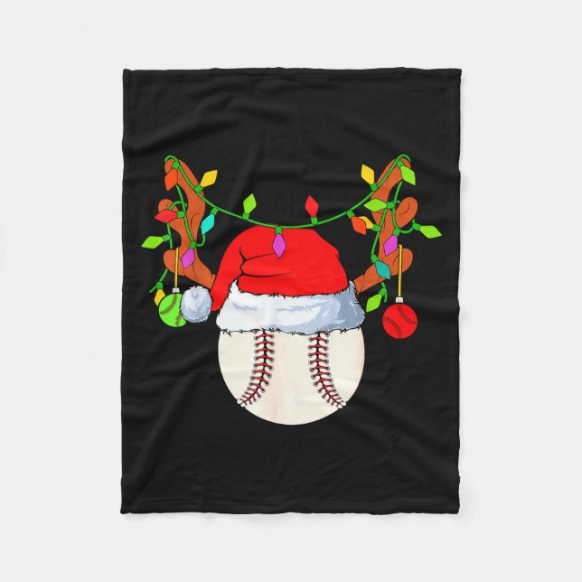 Baseball-Rentier-Weihnachtsmannmütze Weihnachten  Fleecedecke (Vorderseite)