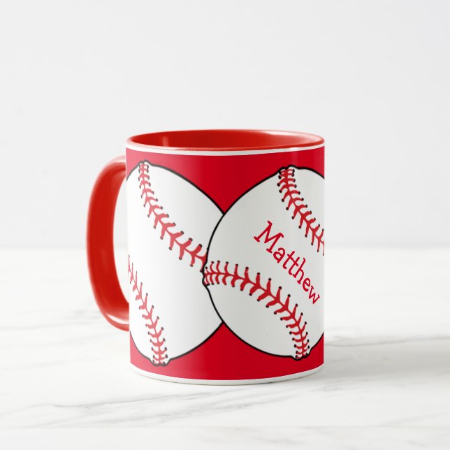 Baseball Ringer-Tasse Tasse (Vorderseite Links)