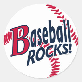 Baseball Rocks von Mudge Studios Runder Aufkleber