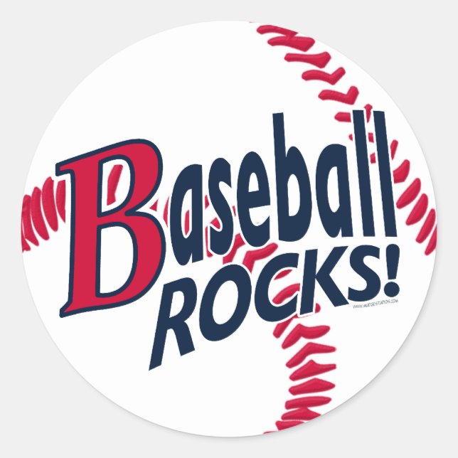 Baseball Rocks von Mudge Studios Runder Aufkleber (Vorderseite)