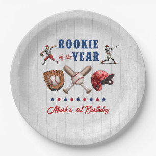 Baseball Rookie 1. Geburtstag Party Paper Teller
