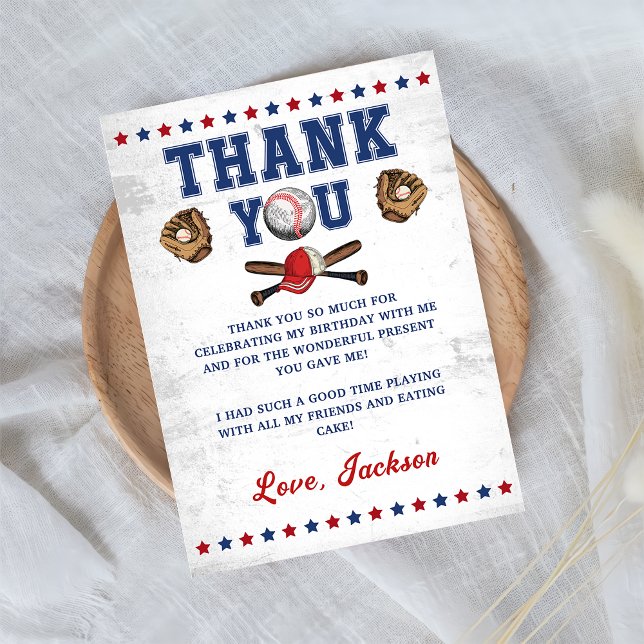 Baseball Rookie Boys Carte de remerciements d'anni (Créateur téléchargé)