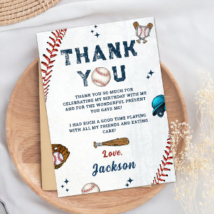 Baseball Rookie Boys Carte de remerciements d'anni
