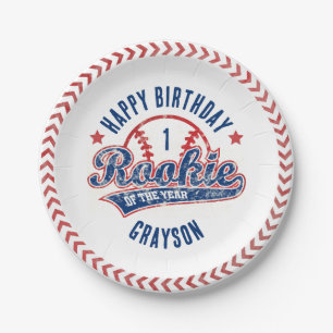 Baseball Rookie des 1. Geburtstags-Party Pappteller