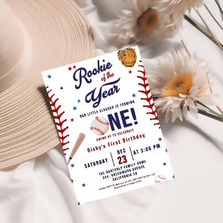 Baseball Rookie des Jahres Baseball 1. Geburtstag Einladung