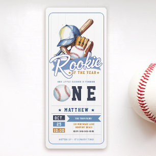 Baseball Rookie Ticket Sports Boy 1. Geburtstag Einladung