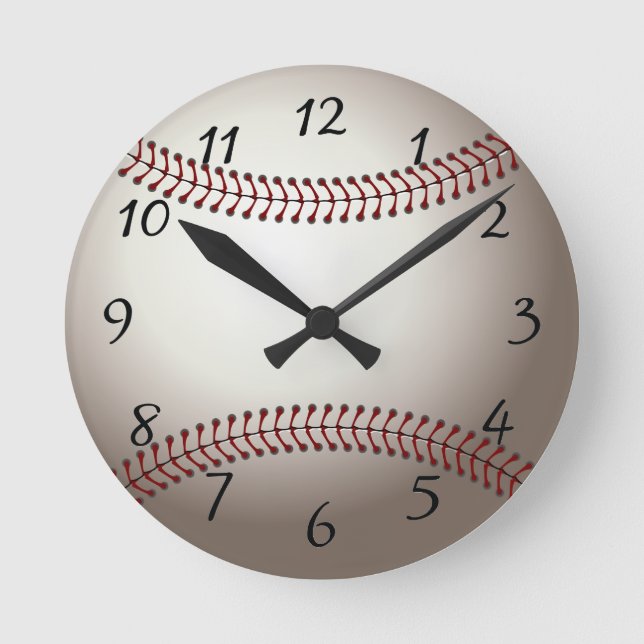 Baseball Round Clock Runde Wanduhr (Vorderseite)