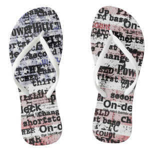 Baseball Ruhm   Verblasste Grunge-Amerikanische Fl Flip Flops