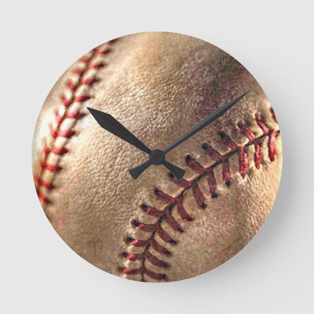 Baseball Runde Wanduhr (Vorderseite)