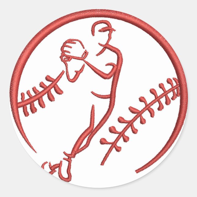 Baseball Runder Aufkleber (Vorderseite)