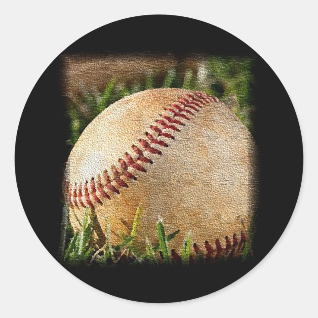 Baseball Runder Aufkleber (Vorderseite)