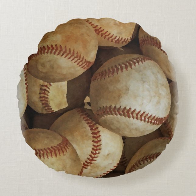 Baseball Rundes Kissen (Vorderseite)