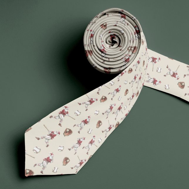 Baseball Santa Christmas Necktie mit Monogram Krawatte (Von Creator hochgeladen)