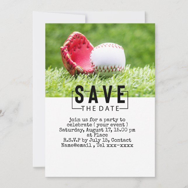 Baseball Save the Date Einladung (Vorderseite)