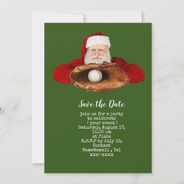 Baseball Save the Date Einladung (Vorderseite)