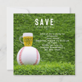 Baseball Save the Date für Party mit Bier