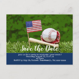 Baseball Save the Date mit der Flagge von America  Postkarte