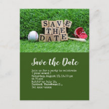 Baseball Save the Date mit grünem Ball