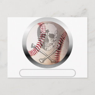 Baseball-Schädel und -Kreuze Postkarte