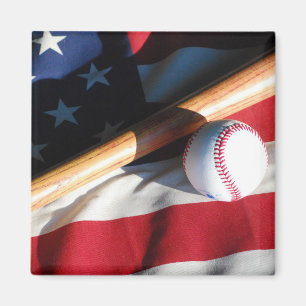 Baseball-, Schläger-und Flagge-Magnet Magnet