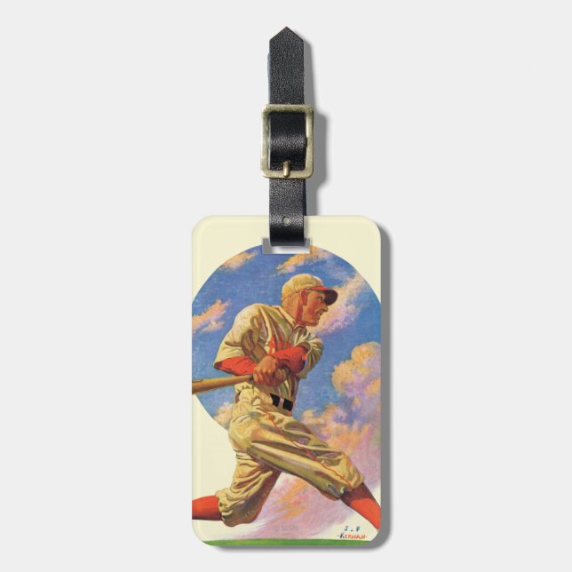 Baseball-Schlagmann Gepäckanhänger (Vorderseite vertikal)