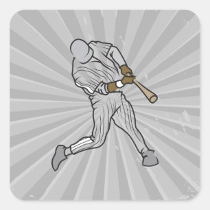 Baseball-Schlagmann-Grafik Quadratischer Aufkleber