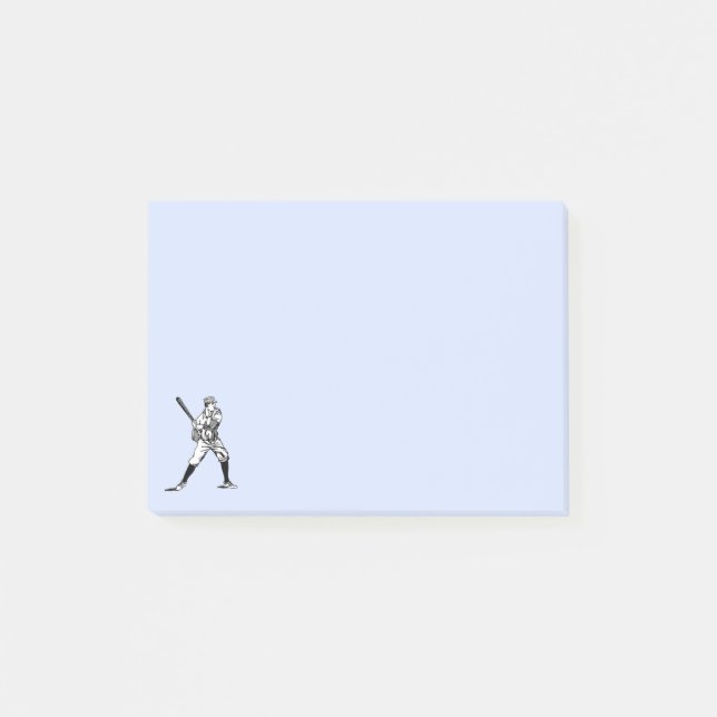 Baseball-Schlagmann Post-it Klebezettel (Vorderseite)