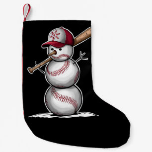 Baseball Schneemann Bälle Schnee Weihnachten Xmas  Kleiner Weihnachtsstrumpf