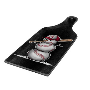 Baseball-Schneemann-Bälle Schnee Weihnachten Xmas- Schneidebrett