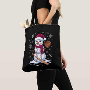 Baseball-Schneemann-Santa-Hut-Handschuh-Schläger-W Tasche