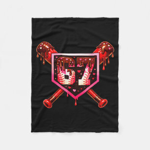 Baseball Schokoladen-Drip 67 Valentinstag Liebes-M Fleecedecke