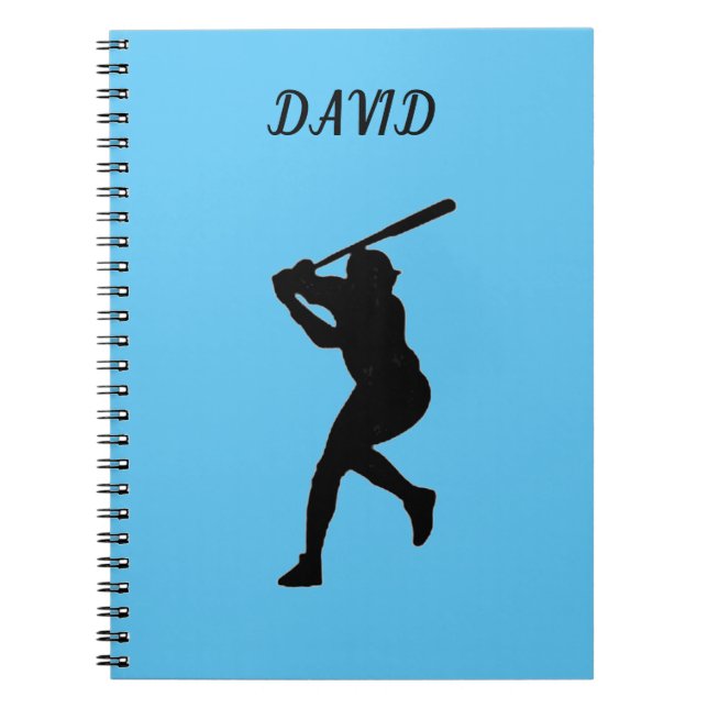 BASEBALL SCHOOL NOTEBOOK WITH CUSTOM NAME. NOTIZBLOCK (Vorderseite)