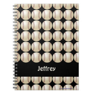 Baseball-schwarzes personalisiertes Notizbuch Notizblock