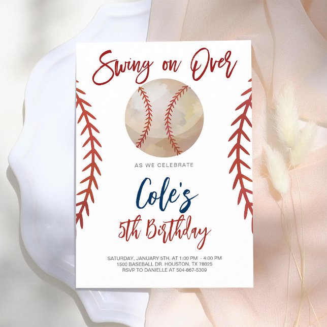 Baseball-Schwung-über-Geburtstag Einladung (Von Creator hochgeladen)